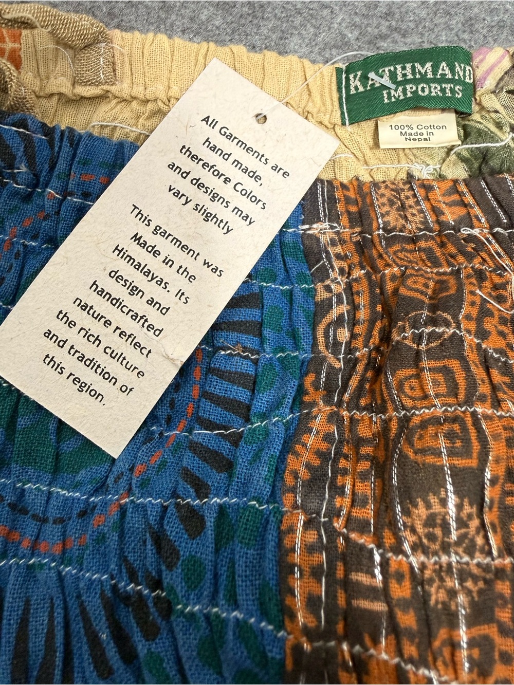 Katmandu Imports Handmade Patchwork Cotton Boho Jumpsuit Romper S/M Made in Nepl - Picture 4 of 6